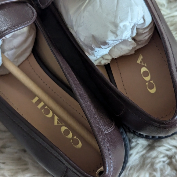 NWT Coach Leah Platform Lug Loafer in Maple Leather Brown - Picture 13 of 16